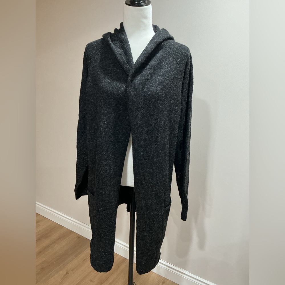 NWT Simon’s contemporaine wool blend hooded cardigan size large in charcoal grey